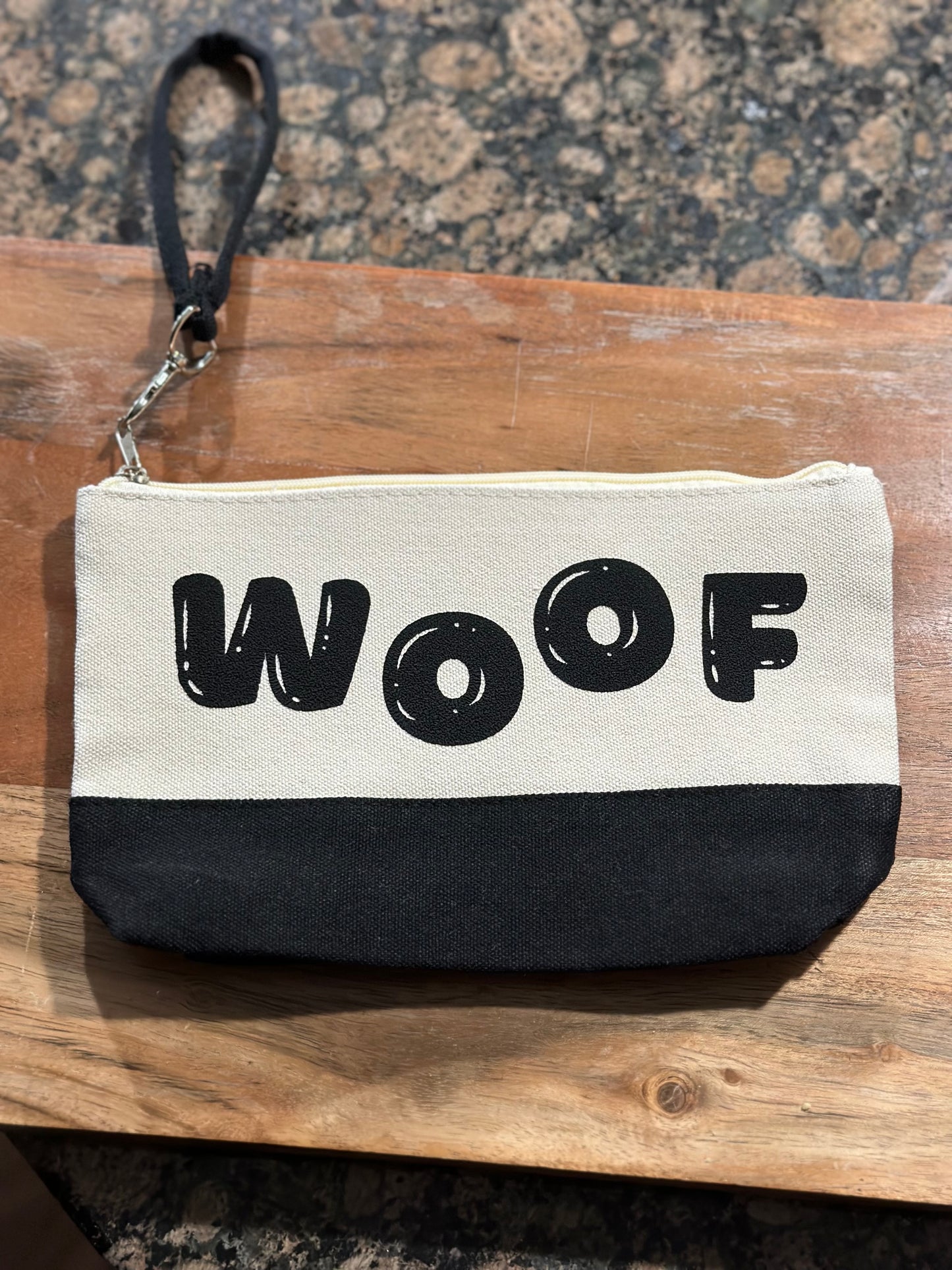 WOOF Cosmetic Bag with Wristlet handle