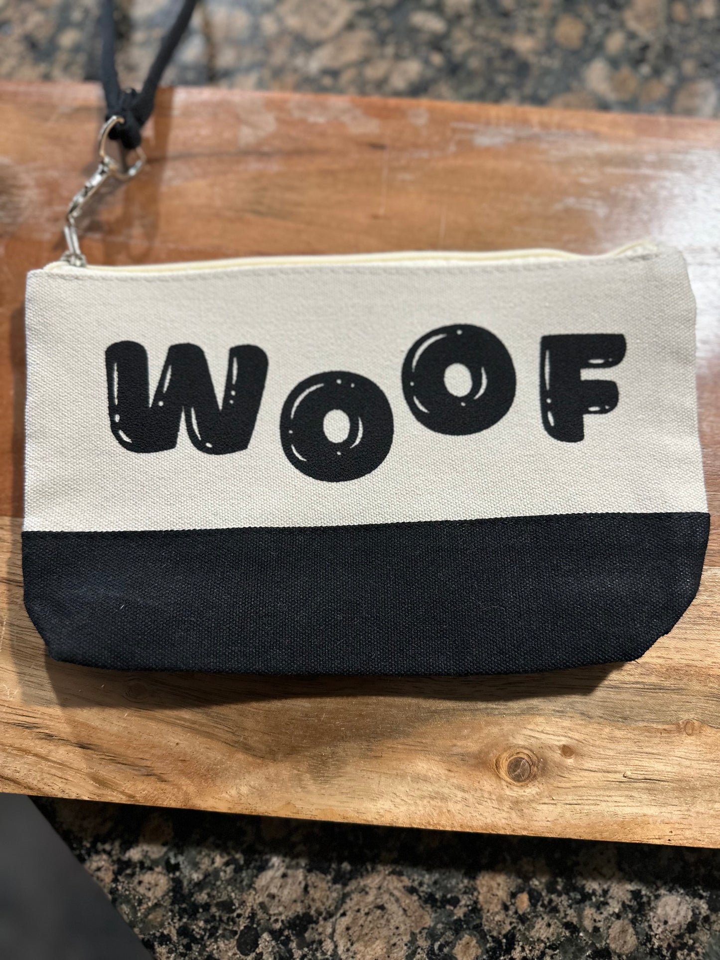 WOOF Cosmetic Bag with Wristlet handle