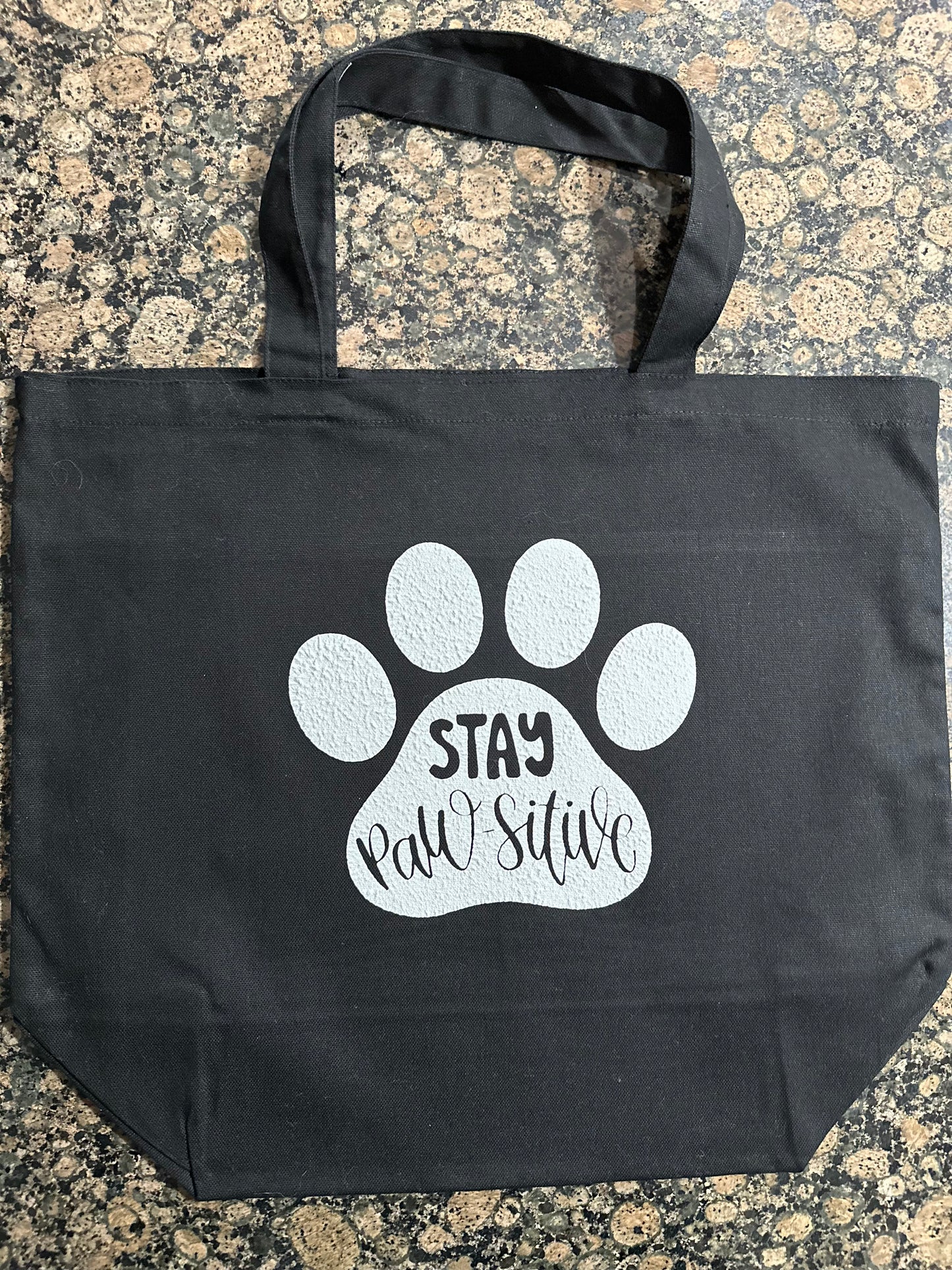 Stay Positive Black Tote Bag