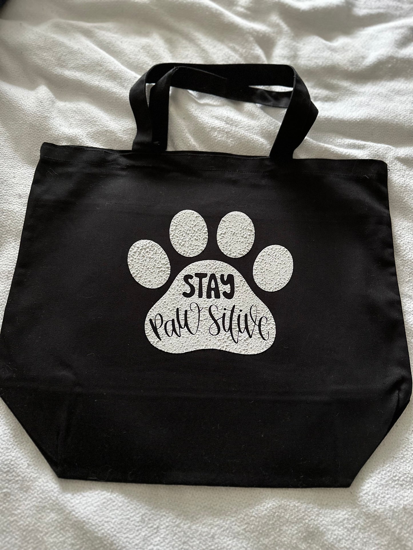 Stay Positive Black Tote Bag