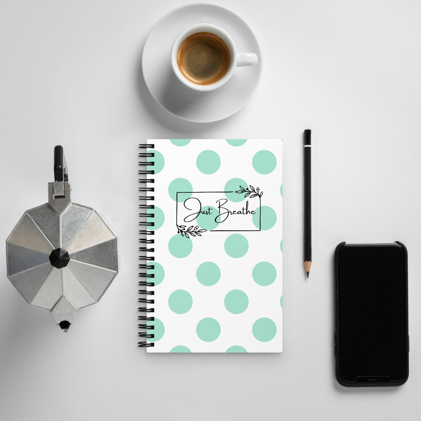 Jessi Blue Teal Polka Dot Spiral notebook