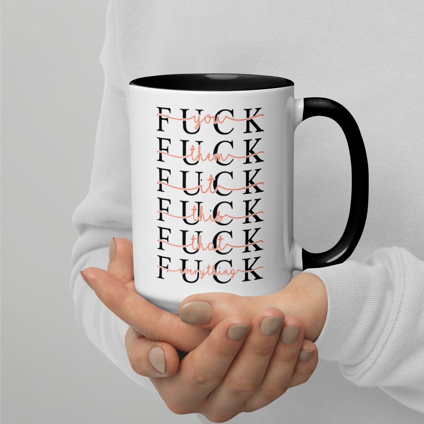 "Fuck" is the most versatile word (pink) 15oz Coffee Cup