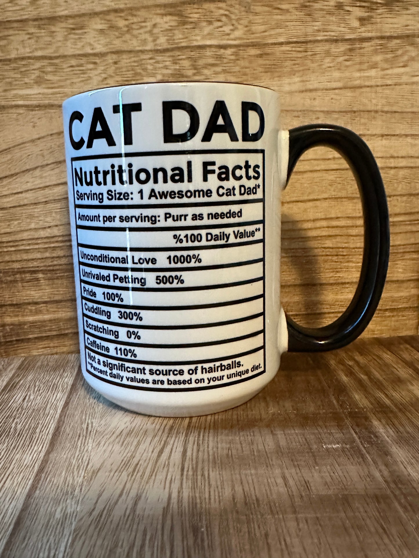Cat Dad Nutritional Facts 15oz Coffee Cup