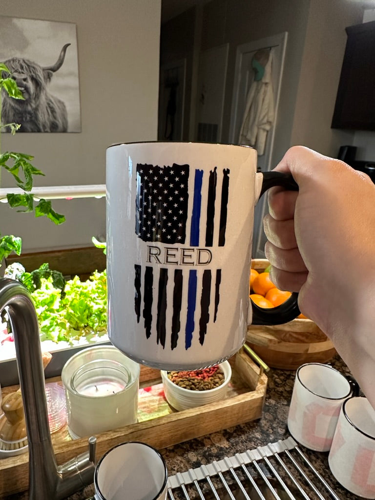 CUSTOMIZABLE Police Officer Flag 15oz Mug