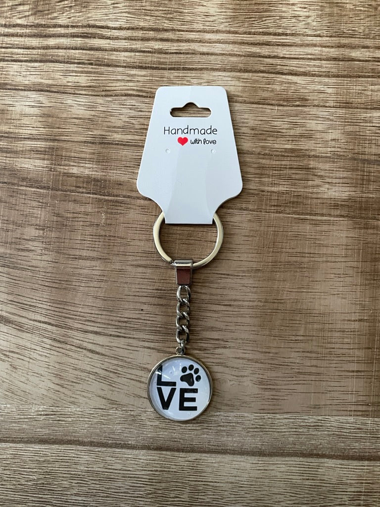 Love w/Paw Print Key Chain