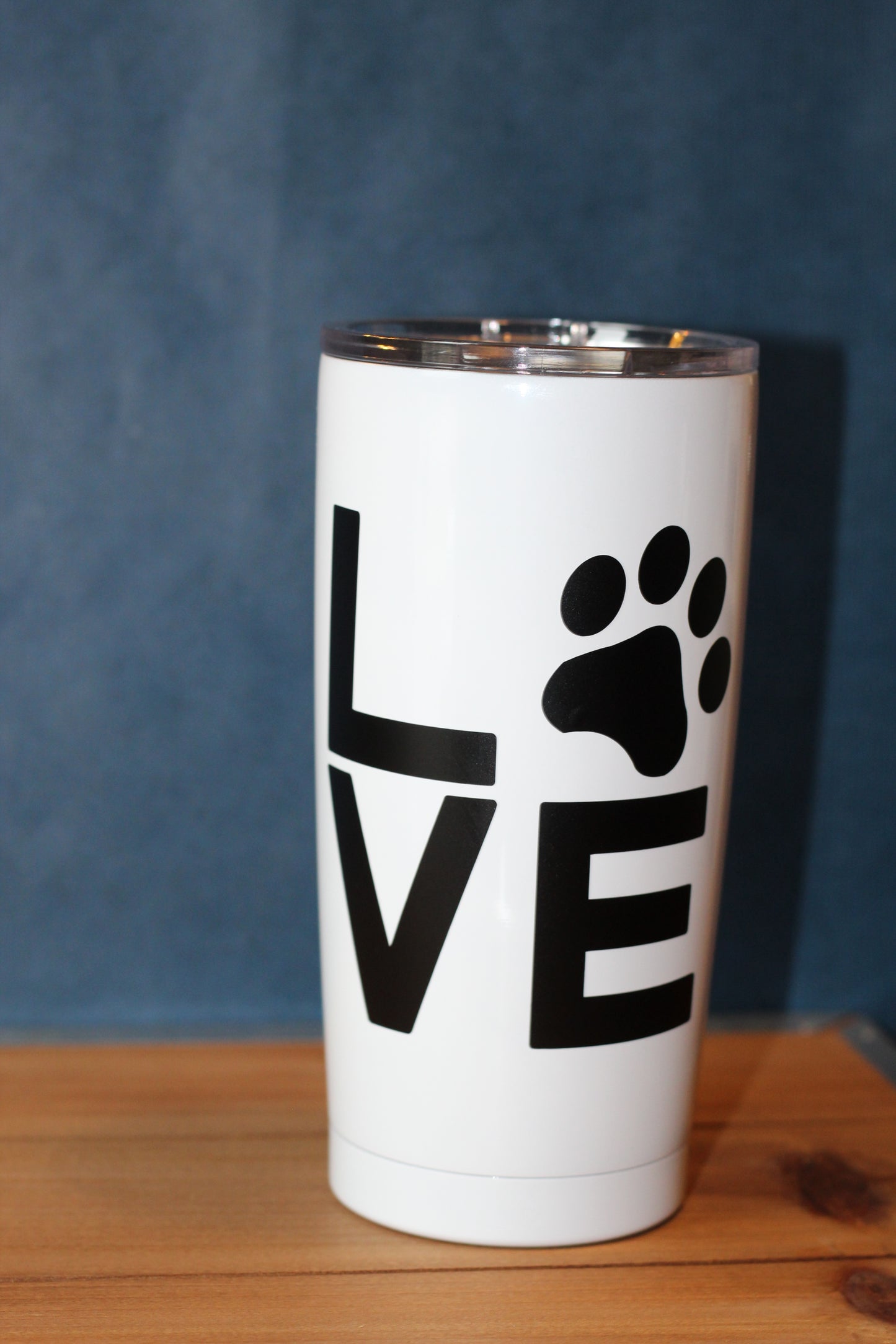 Love (with paw print) 18oz Stainless Steel Tumbler