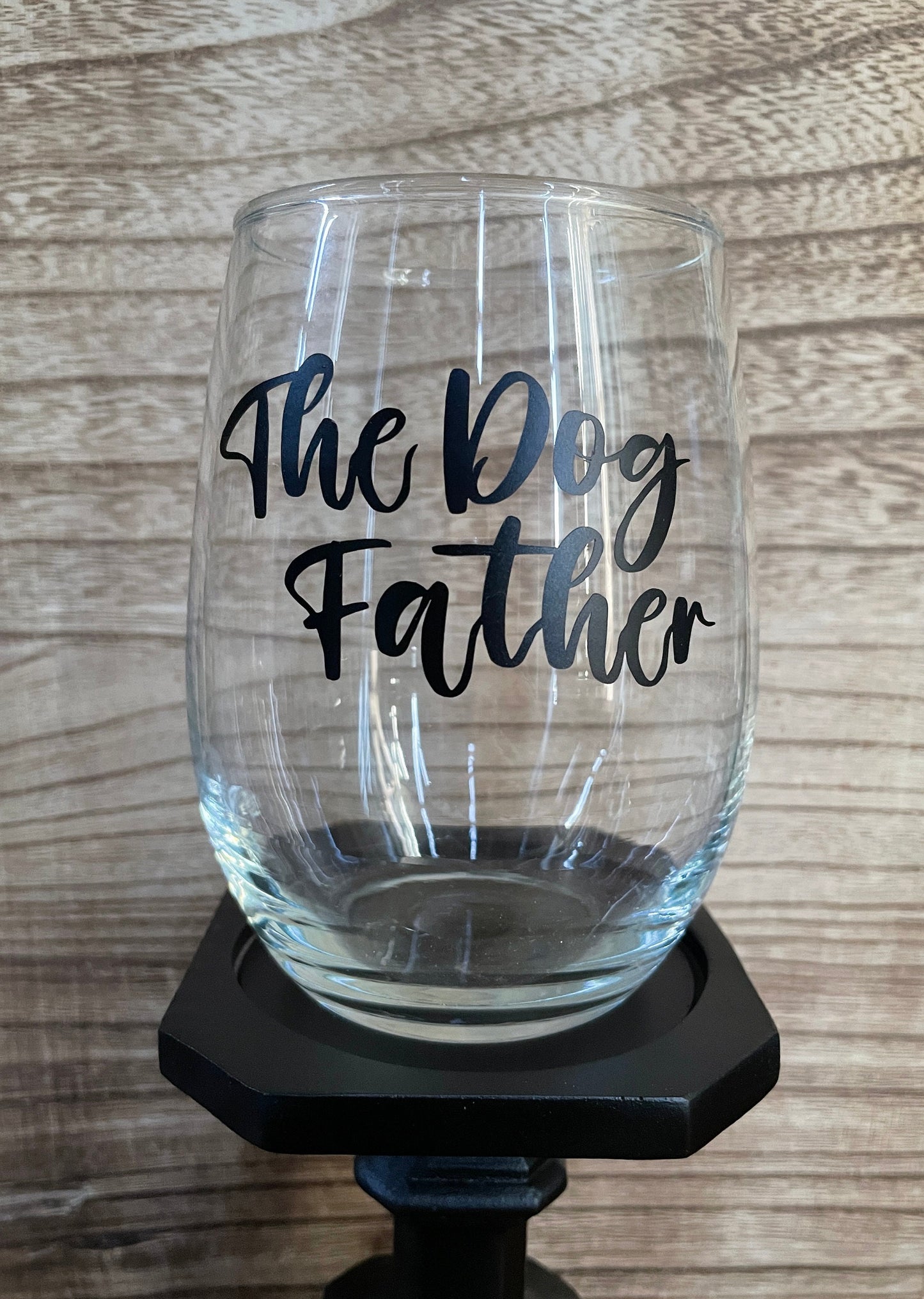 The Dog Father Wine Glass
