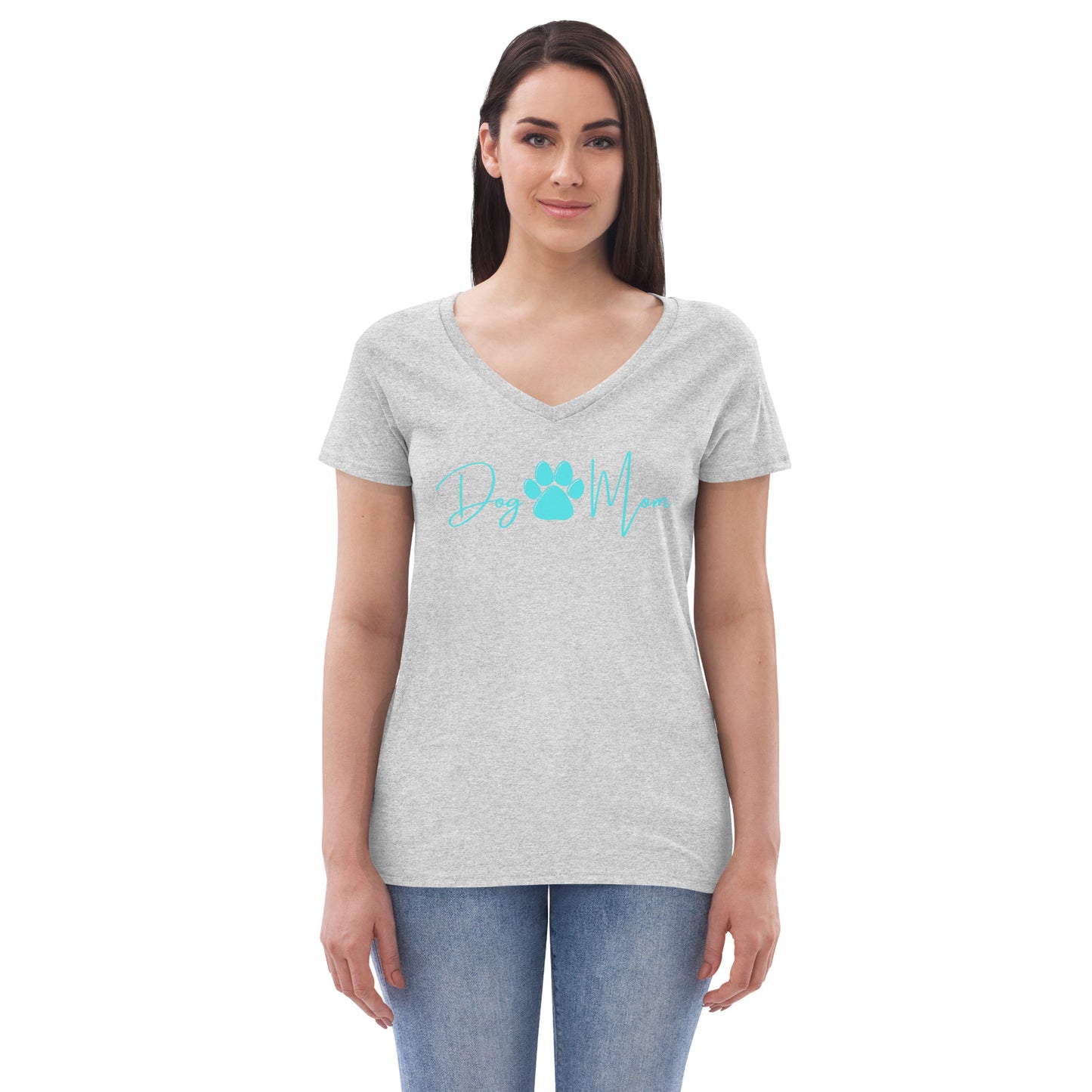 Jessi Blue Dog Mom Women’s recycled v-neck t-shirt