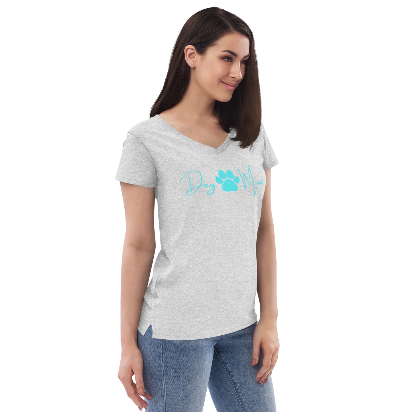 Jessi Blue Dog Mom Women’s recycled v-neck t-shirt