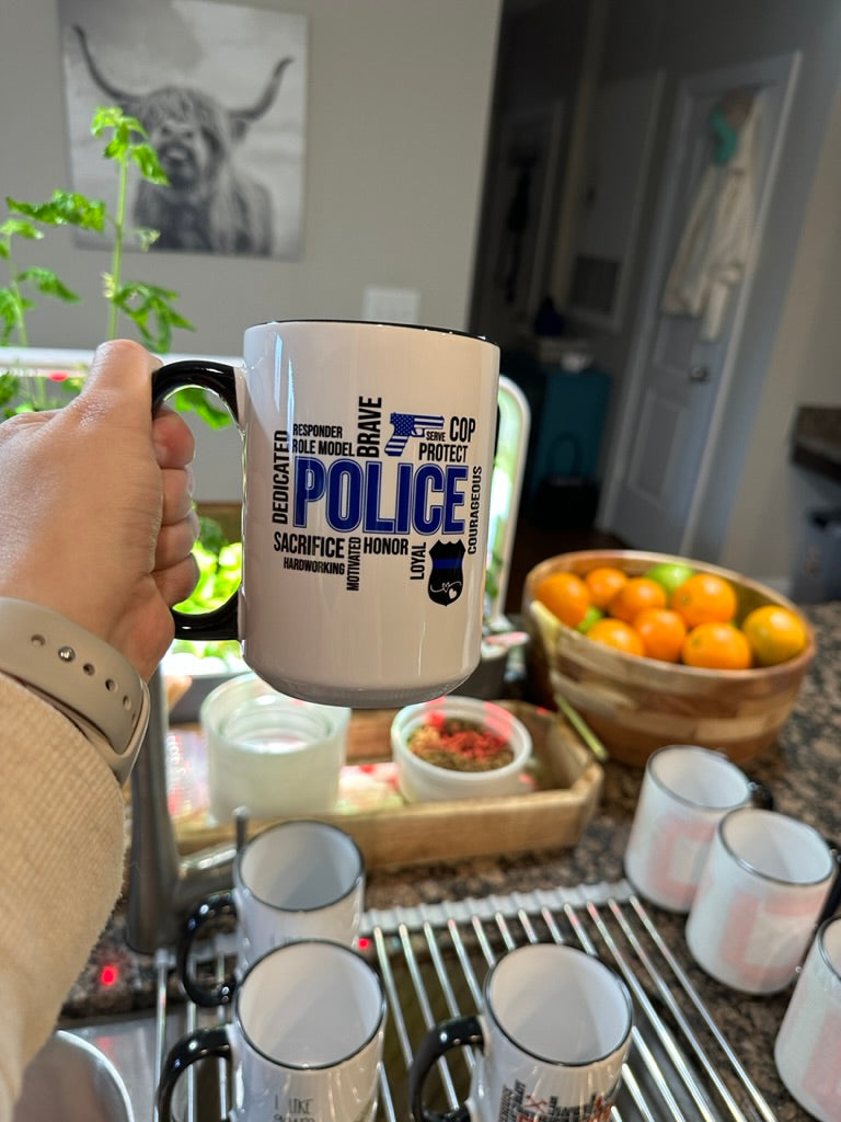 CUSTOMIZABLE Police Officer Flag 15oz Mug