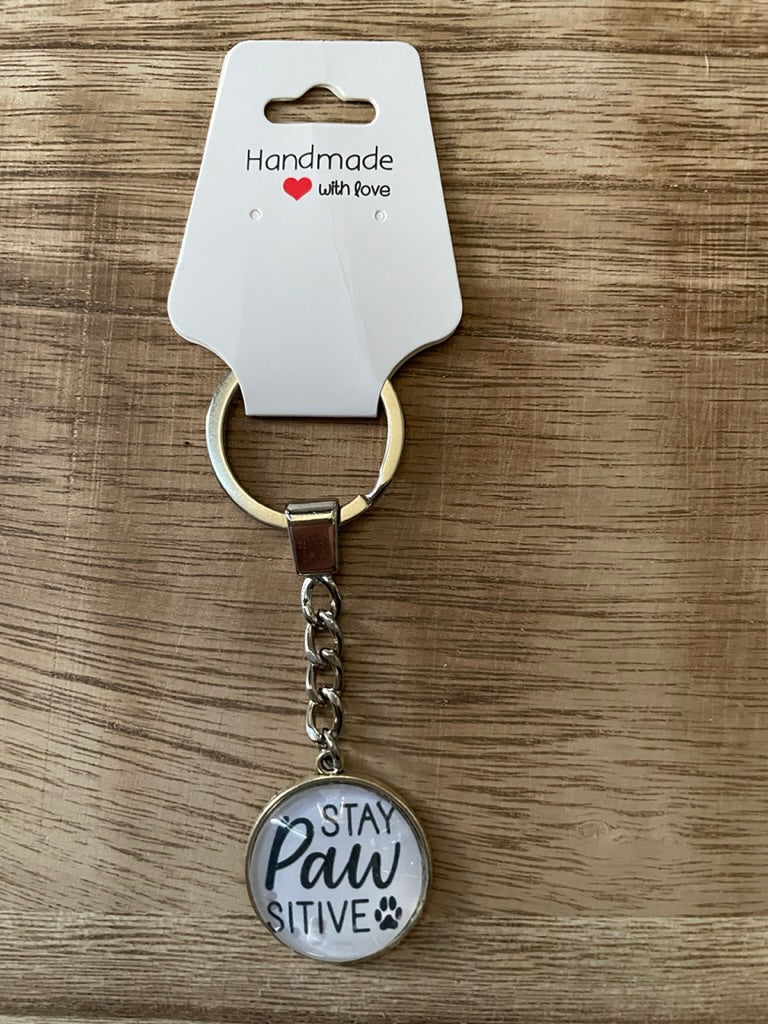 Stay Pawsitive Key Chain