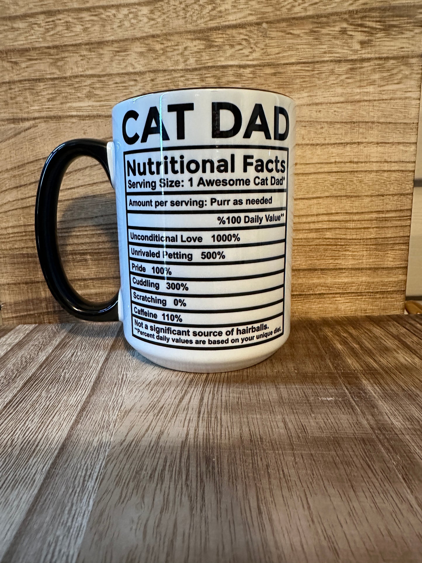 Cat Dad Nutritional Facts 15oz Coffee Cup
