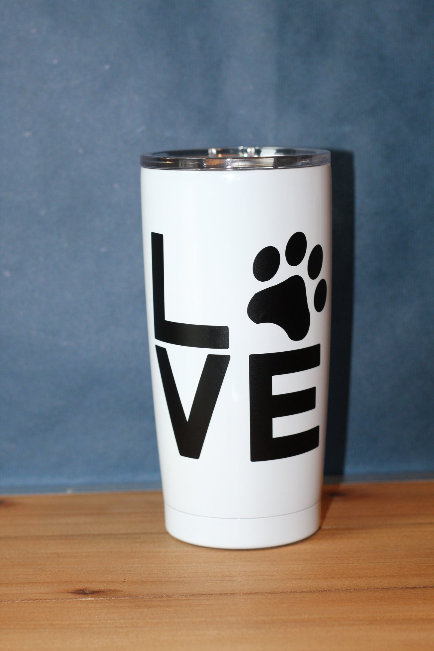 Love (with paw print) 18oz Stainless Steel Tumbler