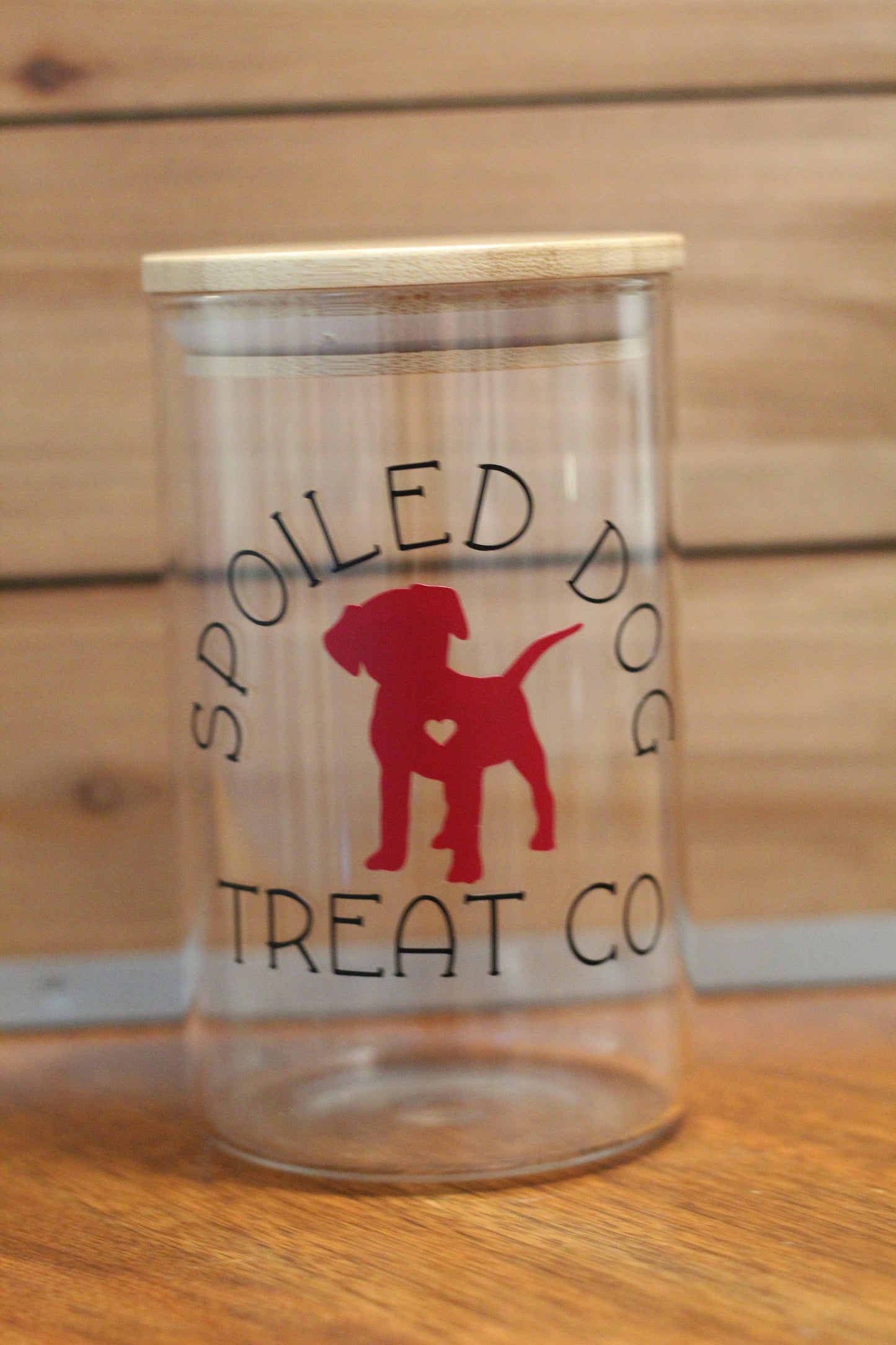 Spoiled Dog Treat Co. Glass Treat Jar.
