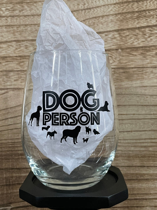 Dog Person Wine Glass